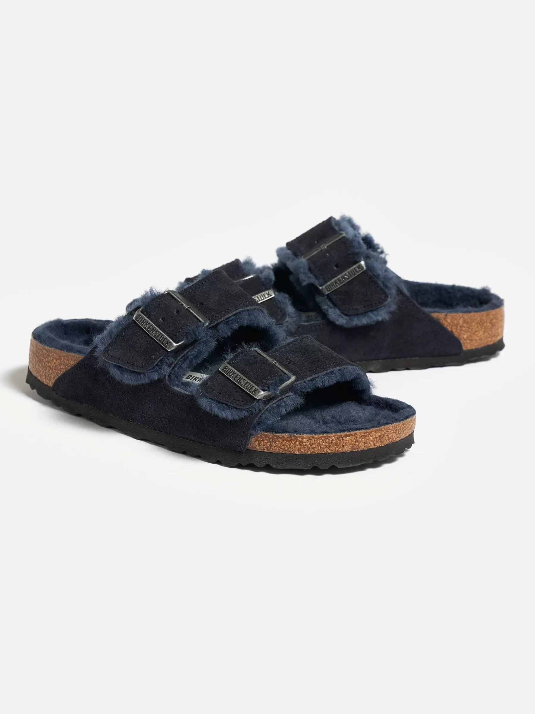 Best Birkenstock | Arizona Shearling Suede Slippers Midnight