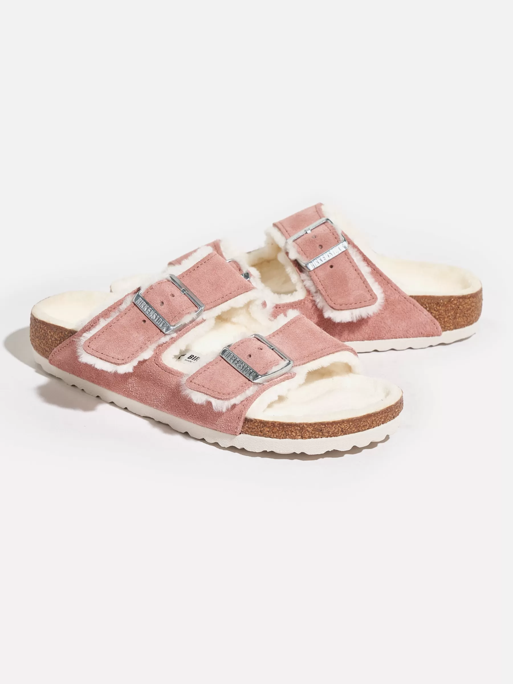 Hot Birkenstock | Arizona Shearling Suede Slippers For Women Pink