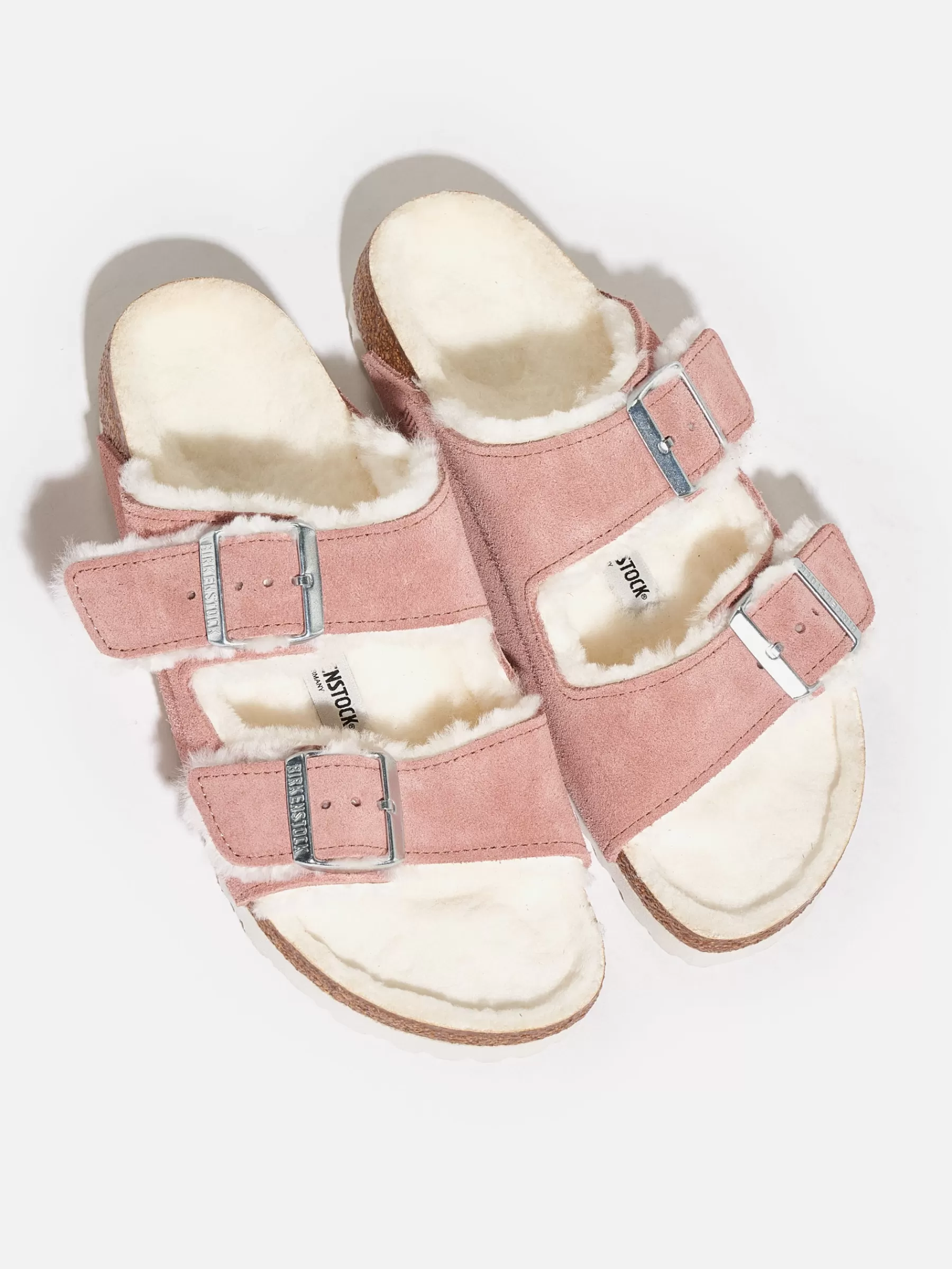 Hot Birkenstock | Arizona Shearling Suede Slippers For Women Pink