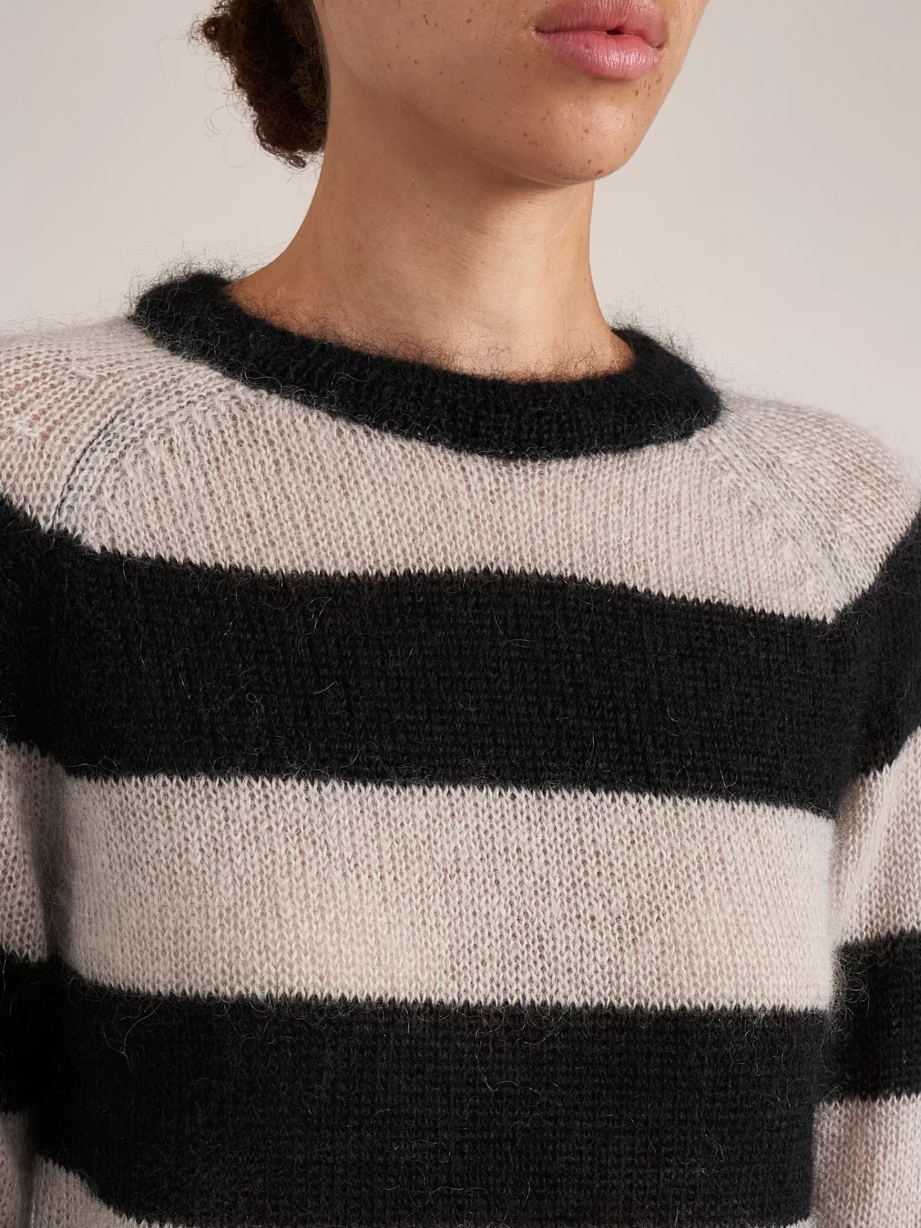 Fashion Sarahwear | Kidmohair Wide Stripe Sweater Black