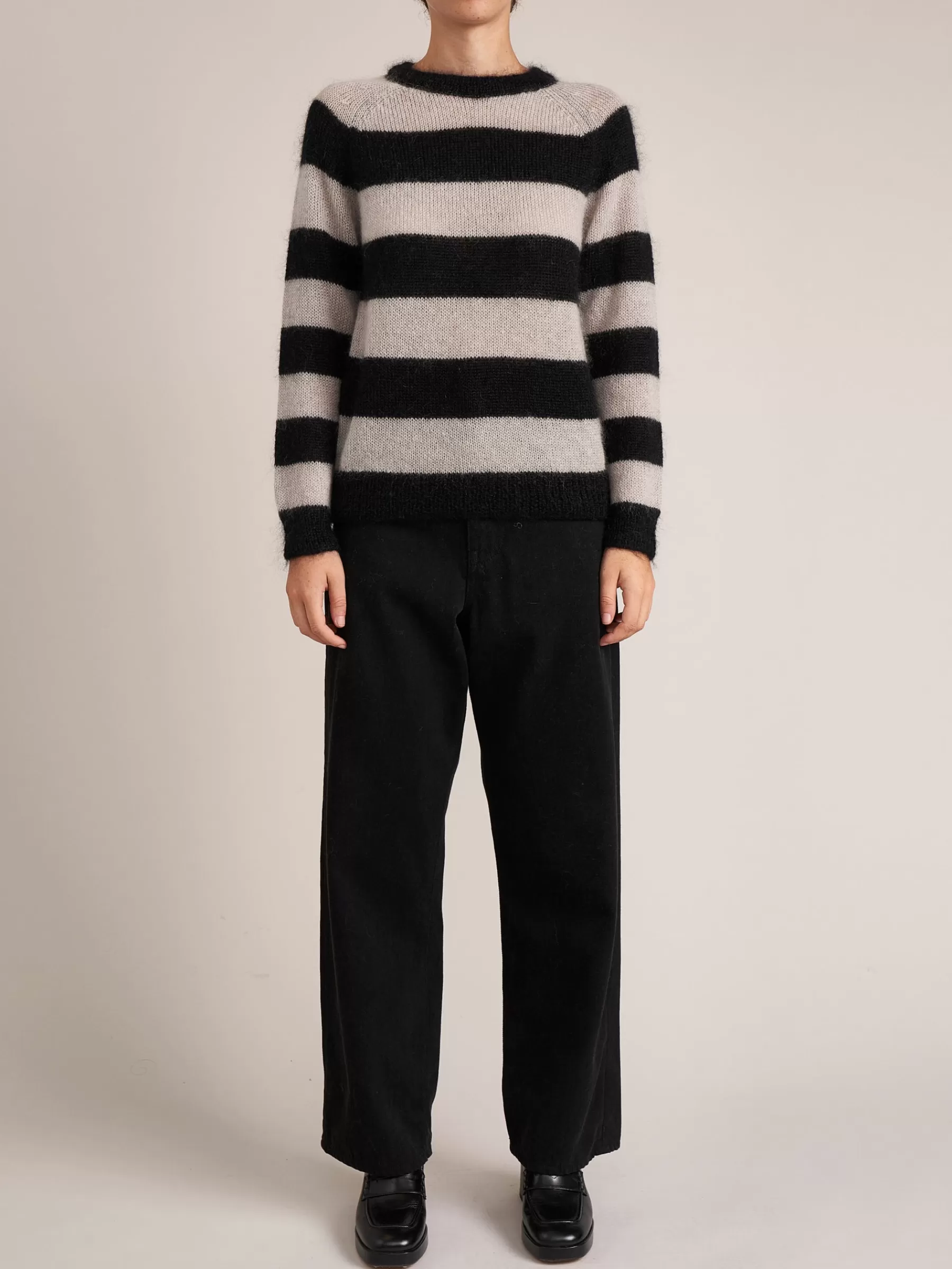 Fashion Sarahwear | Kidmohair Wide Stripe Sweater Black