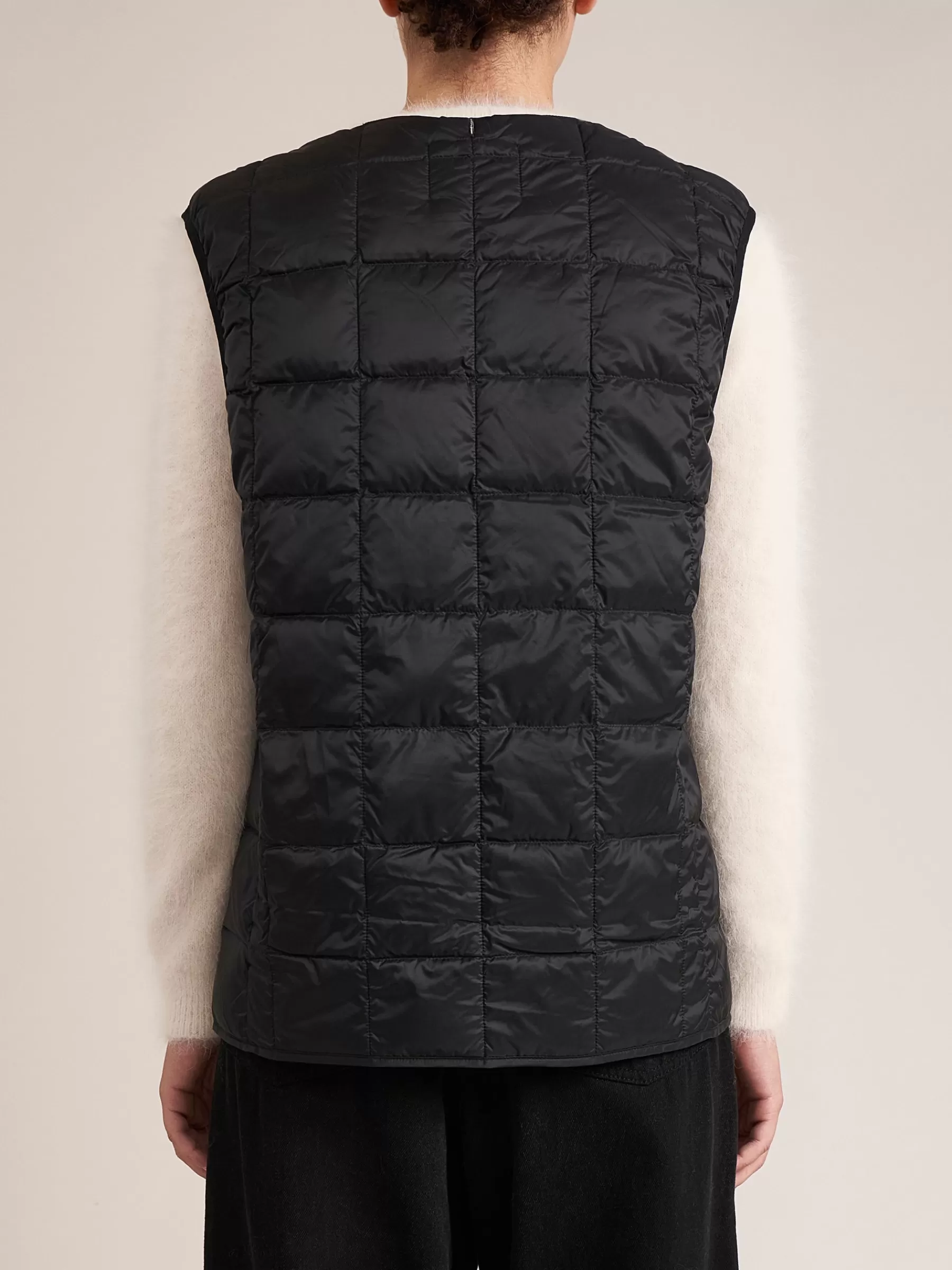 Outlet TAION | Crew Neck Button Down Vest Bodywarmer For Women Black